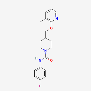 B2739085 N-(4-Fluorophenyl)-4-[(3-methylpyridin-2-yl)oxymethyl]piperidine-1-carboxamide CAS No. 2379994-36-0