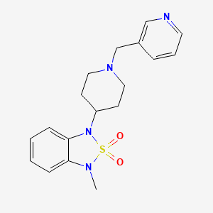 molecular formula C18H22N4O2S B2739103 1-Methyl-3-(1-(pyridin-3-ylmethyl)piperidin-4-yl)-1,3-dihydrobenzo[c][1,2,5]thiadiazole 2,2-dioxide CAS No. 2034328-08-8
