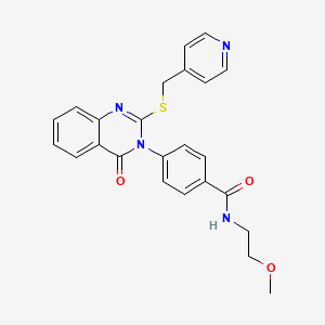 N-(2-methoxyethyl)-4-[4-oxo-2-(pyridin-4-ylmethylsulfanyl)quinazolin-3-yl]benzamide