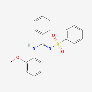 molecular formula C20H18N2O3S B2739112 N'-(benzenesulfonyl)-N-(2-methoxyphenyl)benzenecarboximidamide CAS No. 31789-71-6