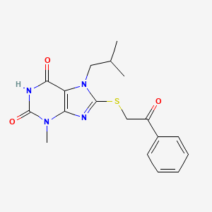 7-isobutyl-3-methyl-8-((2-oxo-2-phenylethyl)thio)-1H-purine-2,6(3H,7H)-dione