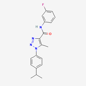 molecular formula C19H19FN4O B2739119 N-(3-fluorophenyl)-5-methyl-1-[4-(propan-2-yl)phenyl]-1H-1,2,3-triazole-4-carboxamide CAS No. 924824-18-0