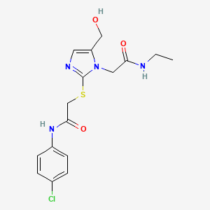 2-[2-({2-[(4-chlorophenyl)amino]-2-oxoethyl}thio)-5-(hydroxymethyl)-1H-imidazol-1-yl]-N-ethylacetamide