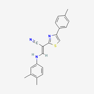 (E)-3-((3,4-dimethylphenyl)amino)-2-(4-(p-tolyl)thiazol-2-yl)acrylonitrile