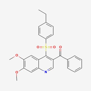 [4-(4-Ethylphenyl)sulfonyl-6,7-dimethoxyquinolin-3-yl]-phenylmethanone