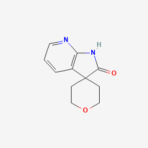 molecular formula C11H12N2O2 B2739130 1',2'-Dihydrospiro[oxane-4,3'-pyrrolo[2,3-b]pyridine]-2'-one CAS No. 1638768-83-8