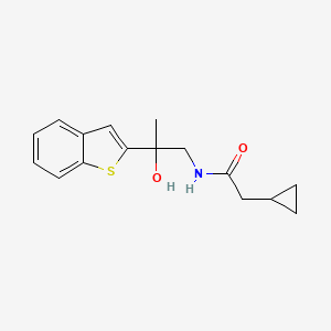 molecular formula C16H19NO2S B2739131 N-[2-(1-benzothiophen-2-yl)-2-hydroxypropyl]-2-cyclopropylacetamide CAS No. 2034353-61-0