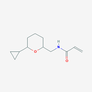 molecular formula C12H19NO2 B2739151 N-[(6-Cyclopropyloxan-2-yl)methyl]prop-2-enamide CAS No. 2361637-98-9