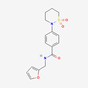 molecular formula C16H18N2O4S B2739152 4-(1,1-dioxido-1,2-thiazinan-2-yl)-N-(furan-2-ylmethyl)benzamide CAS No. 899952-96-6