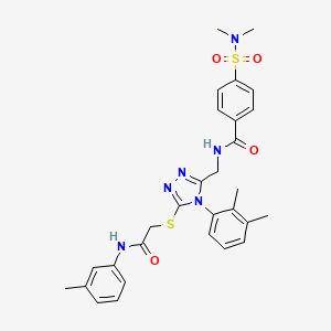 molecular formula C29H32N6O4S2 B2739162 N-{[4-(2,3-dimethylphenyl)-5-({[(3-methylphenyl)carbamoyl]methyl}sulfanyl)-4H-1,2,4-triazol-3-yl]methyl}-4-(dimethylsulfamoyl)benzamide CAS No. 394229-54-0