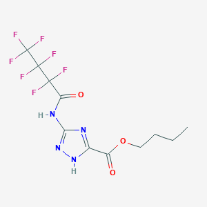 molecular formula C11H11F7N4O3 B273918 butyl 5-[(2,2,3,3,4,4,4-heptafluorobutanoyl)amino]-4H-1,2,4-triazole-3-carboxylate 