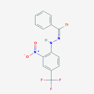 molecular formula C14H9BrF3N3O2 B273919 N-[2-nitro-4-(trifluoromethyl)phenyl]benzenecarbohydrazonoyl bromide 