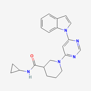 1-(6-(1H-indol-1-yl)pyrimidin-4-yl)-N-cyclopropylpiperidine-3-carboxamide