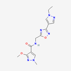 N-((3-(1-ethyl-1H-pyrazol-4-yl)-1,2,4-oxadiazol-5-yl)methyl)-3-methoxy-1-methyl-1H-pyrazole-4-carboxamide