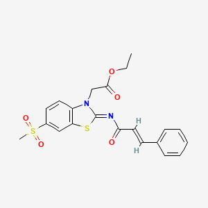 ethyl 2-((Z)-2-(cinnamoylimino)-6-(methylsulfonyl)benzo[d]thiazol-3(2H)-yl)acetate