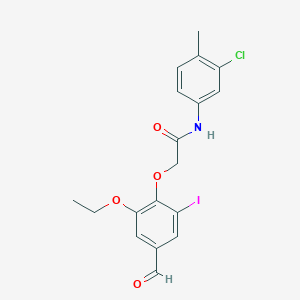 molecular formula C18H17ClINO4 B2739261 N-(3-chloro-4-methylphenyl)-2-(2-ethoxy-4-formyl-6-iodophenoxy)acetamide CAS No. 553630-07-2