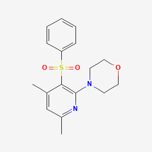 molecular formula C17H20N2O3S B2739262 4-[3-(Benzenesulfonyl)-4,6-dimethylpyridin-2-yl]morpholine CAS No. 339017-01-5