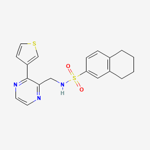 N-((3-(thiophen-3-yl)pyrazin-2-yl)methyl)-5,6,7,8-tetrahydronaphthalene-2-sulfonamide