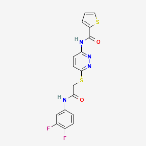 molecular formula C17H12F2N4O2S2 B2739279 N-(6-((2-((3,4-difluorophenyl)amino)-2-oxoethyl)thio)pyridazin-3-yl)thiophene-2-carboxamide CAS No. 1021026-81-2