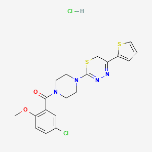 (5-chloro-2-methoxyphenyl)(4-(5-(thiophen-2-yl)-6H-1,3,4-thiadiazin-2-yl)piperazin-1-yl)methanone hydrochloride
