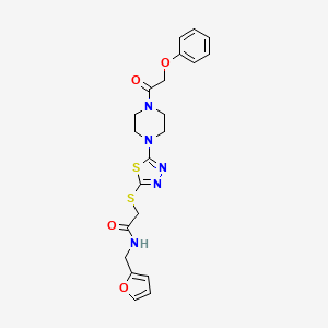 N-(furan-2-ylmethyl)-2-((5-(4-(2-phenoxyacetyl)piperazin-1-yl)-1,3,4-thiadiazol-2-yl)thio)acetamide