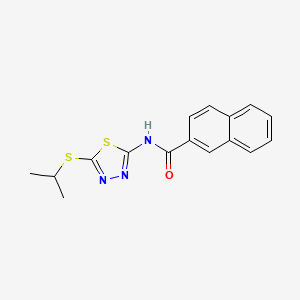 molecular formula C16H15N3OS2 B2739321 N-(5-(isopropylthio)-1,3,4-thiadiazol-2-yl)-2-naphthamide CAS No. 391875-58-4