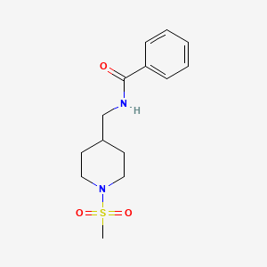 molecular formula C14H20N2O3S B2739340 N-[(1-methanesulfonylpiperidin-4-yl)methyl]benzamide CAS No. 1234868-68-8