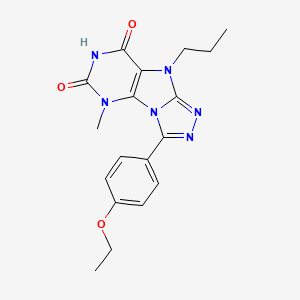 molecular formula C18H20N6O3 B2739346 3-(4-ethoxyphenyl)-5-methyl-9-propyl-5H,6H,7H,8H,9H-[1,2,4]triazolo[3,4-h]purine-6,8-dione CAS No. 921859-22-5