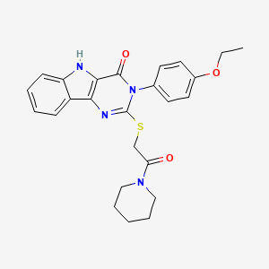 3-(4-ethoxyphenyl)-2-(2-oxo-2-piperidin-1-ylethyl)sulfanyl-5H-pyrimido[5,4-b]indol-4-one