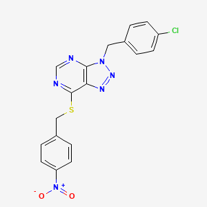 3-[(4-Chlorophenyl)methyl]-7-[(4-nitrophenyl)methylsulfanyl]triazolo[4,5-d]pyrimidine