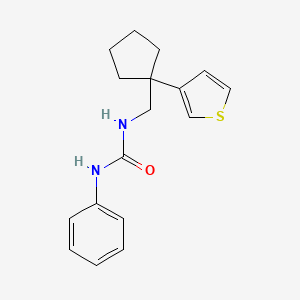 1-Phenyl-3-((1-(thiophen-3-yl)cyclopentyl)methyl)urea