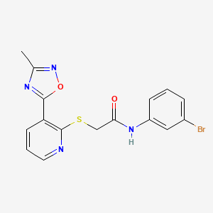 molecular formula C16H13BrN4O2S B2739356 N-(3-bromophenyl)-2-((3-(3-methyl-1,2,4-oxadiazol-5-yl)pyridin-2-yl)thio)acetamide CAS No. 1251631-30-7