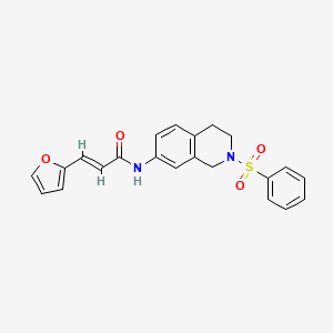 molecular formula C22H20N2O4S B2739361 (E)-3-(furan-2-yl)-N-(2-(phenylsulfonyl)-1,2,3,4-tetrahydroisoquinolin-7-yl)acrylamide CAS No. 1331461-88-1