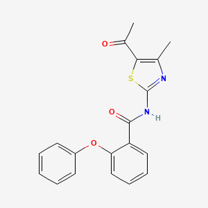 molecular formula C19H16N2O3S B2739382 N-(5-acetyl-4-methyl-1,3-thiazol-2-yl)-2-phenoxybenzamide CAS No. 330676-95-4