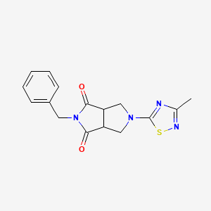 molecular formula C16H16N4O2S B2739386 2-Benzyl-5-(3-methyl-1,2,4-thiadiazol-5-yl)-octahydropyrrolo[3,4-c]pyrrole-1,3-dione CAS No. 2415562-95-5