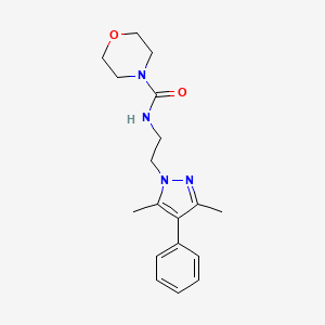 molecular formula C18H24N4O2 B2739390 N-(2-(3,5-dimethyl-4-phenyl-1H-pyrazol-1-yl)ethyl)morpholine-4-carboxamide CAS No. 2034293-18-8
