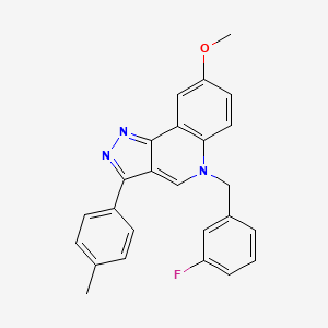 molecular formula C25H20FN3O B2739395 5-[(3-fluorophenyl)methyl]-8-methoxy-3-(4-methylphenyl)-5H-pyrazolo[4,3-c]quinoline CAS No. 902278-18-6