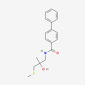 molecular formula C18H21NO2S B2739414 N-(2-hydroxy-2-methyl-3-(methylthio)propyl)-[1,1'-biphenyl]-4-carboxamide CAS No. 1396674-88-6