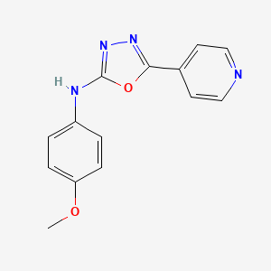molecular formula C14H12N4O2 B2739437 N-(4-Methoxyphenyl)-5-(pyridin-4-yl)-1,3,4-oxadiazol-2-amine CAS No. 117080-55-4