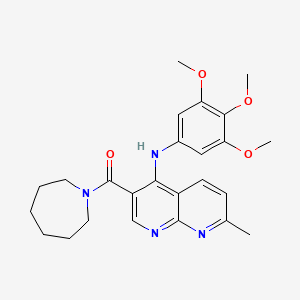 molecular formula C25H30N4O4 B2739452 3-(azepane-1-carbonyl)-7-methyl-N-(3,4,5-trimethoxyphenyl)-1,8-naphthyridin-4-amine CAS No. 1251586-84-1