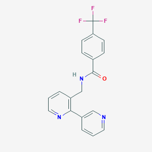 molecular formula C19H14F3N3O B2739487 N-({[2,3'-bipyridine]-3-yl}methyl)-4-(trifluoromethyl)benzamide CAS No. 1903404-09-0