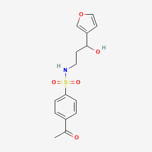 4-acetyl-N-(3-(furan-3-yl)-3-hydroxypropyl)benzenesulfonamide