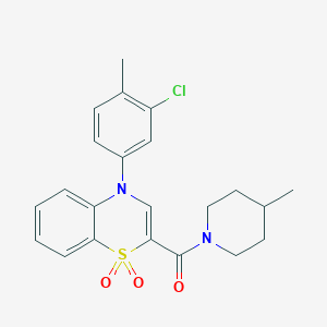 [4-(3-chloro-4-methylphenyl)-1,1-dioxido-4H-1,4-benzothiazin-2-yl](4-methylpiperidin-1-yl)methanone