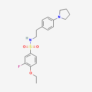 molecular formula C20H25FN2O3S B2739510 4-ethoxy-3-fluoro-N-(4-(pyrrolidin-1-yl)phenethyl)benzenesulfonamide CAS No. 954058-81-2