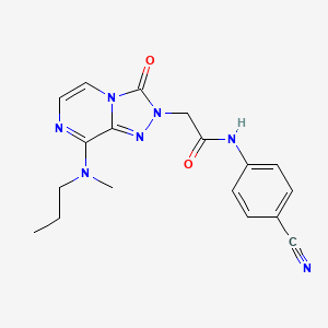 molecular formula C18H19N7O2 B2739513 N-(4-cyanophenyl)-2-{8-[methyl(propyl)amino]-3-oxo-2H,3H-[1,2,4]triazolo[4,3-a]pyrazin-2-yl}acetamide CAS No. 1251599-13-9