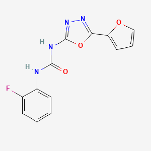 molecular formula C13H9FN4O3 B2739524 1-(2-Fluorophenyl)-3-(5-(furan-2-yl)-1,3,4-oxadiazol-2-yl)urea CAS No. 1210688-45-1
