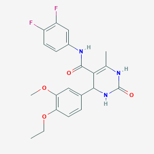 molecular formula C21H21F2N3O4 B2739533 N-(3,4-difluorophenyl)-4-(4-ethoxy-3-methoxyphenyl)-6-methyl-2-oxo-1,2,3,4-tetrahydropyrimidine-5-carboxamide CAS No. 905775-81-7