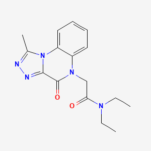 molecular formula C16H19N5O2 B2739548 N,N-diethyl-2-(1-methyl-4-oxo-[1,2,4]triazolo[4,3-a]quinoxalin-5(4H)-yl)acetamide CAS No. 1359319-76-8
