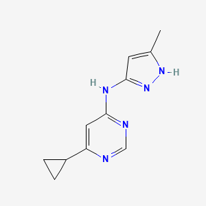 B2739554 6-cyclopropyl-N-(5-methyl-1H-pyrazol-3-yl)pyrimidin-4-amine CAS No. 2167892-71-7