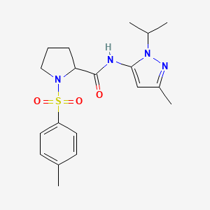 molecular formula C19H26N4O3S B2739581 N-(1-isopropyl-3-methyl-1H-pyrazol-5-yl)-1-tosylpyrrolidine-2-carboxamide CAS No. 1219208-21-5